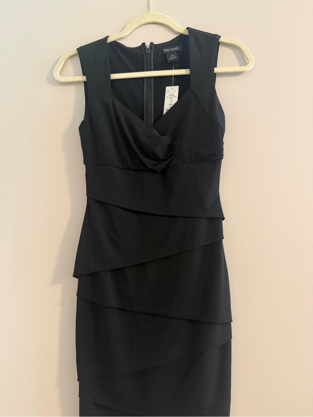 White House Black Market Black Tiered Midi Sheath Dress